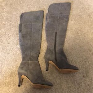 Gray suede boots